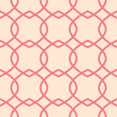 Kırmızı ve bej geometrik süsleme. Web, Tekstil ve duvar kağıtları için seamless modeli