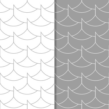 Geometrik süsler kümesi. Gri ve beyaz Dikişsiz desen web, Tekstil ve duvar kağıtları için