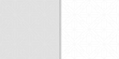 Geometrik süsler kümesi. Web, Tekstil ve duvar kağıtları için ışık gri Dikişsiz desen