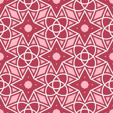 Kırmızı sorunsuz arka plan. Geometrik desen duvar kağıtları, Tekstil ve kumaş için pembe ve bej