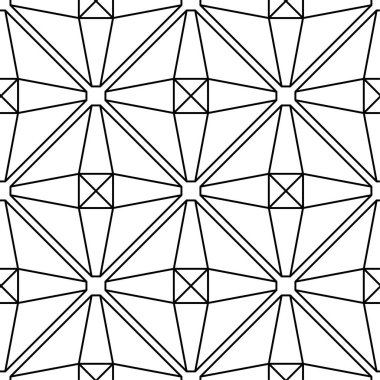 Beyaz ve siyah tek renkli geometrik yazdır. Web, Tekstil ve duvar kağıtları için seamless modeli