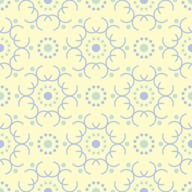 Geometrik seamless modeli. Bej renkli arka plan duvar kağıtları, Tekstil ve kumaş için mavi ve yeşil öğeleri ile