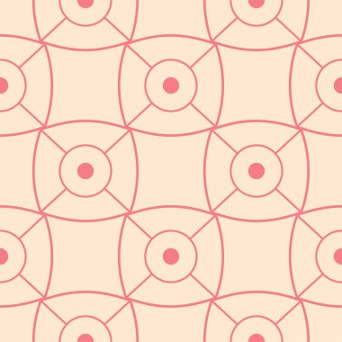 Kırmızı ve bej geometrik süsleme. Web, Tekstil ve duvar kağıtları için seamless modeli