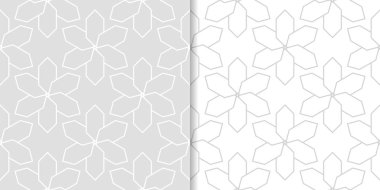 Geometrik süsler kümesi. Web, Tekstil ve duvar kağıtları için ışık gri Dikişsiz desen