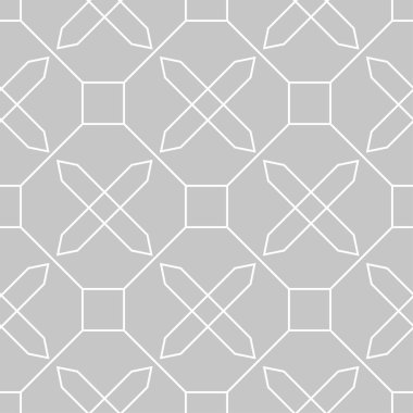 Gri ve beyaz geometrik süsleme. Web, Tekstil ve duvar kağıtları için seamless modeli