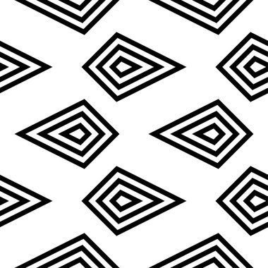 Beyaz ve siyah tek renkli geometrik yazdır. Web, Tekstil ve duvar kağıtları için seamless modeli
