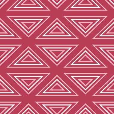 Geometrik arka plan. Kırmızı ve bej Dikişsiz desen duvar kağıtları, Tekstil ve kumaş için