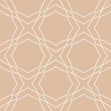 Bej ve beyaz geometrik süsleme. Web, Tekstil ve duvar kağıtları için seamless modeli