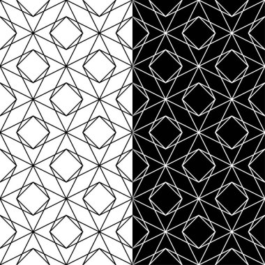 Siyah ve beyaz geometrik yazdırır. Web, Tekstil ve duvar kağıtları için dikişsiz desen seti