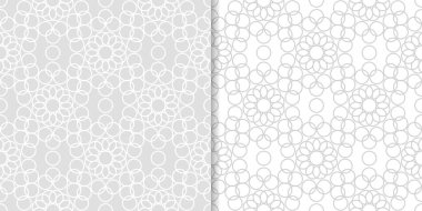 Işık gri geometrik süsler. Web, Tekstil ve duvar kağıtları için dikişsiz desen seti