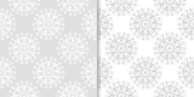Işık gri çiçek arka planlar. Tekstil ve duvar kağıtları için dikişsiz desen seti