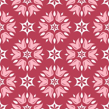 Çiçek seamless modeli. Arka plan duvar kağıtları, Tekstil ve kumaş kırmızı boyalı