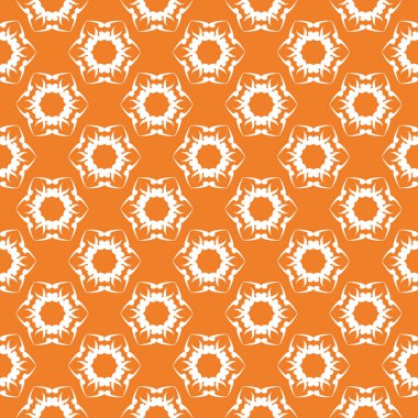 Turuncu ve beyaz çiçek süsleme. Tekstil ve duvar kağıtları için seamless modeli
