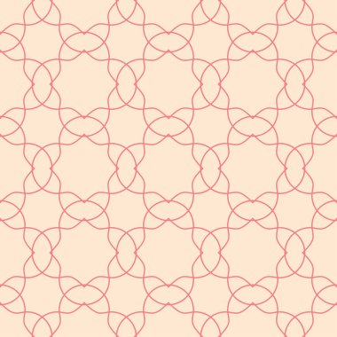 Kırmızı ve bej geometrik süsleme. Web, Tekstil ve duvar kağıtları için seamless modeli