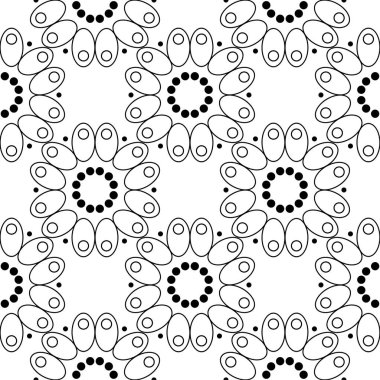 Beyaz arka planda siyah çiçekler. Tekstil ve duvar kağıtları için seamless modeli