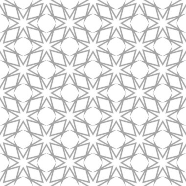 Beyaz arka planda gri geometrik seamless modeli. Süsleme için web, Tekstil ve duvar kağıtları