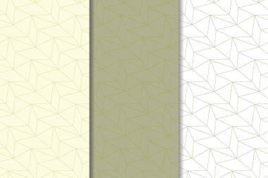 Dikişsiz desen zeytin yeşil ve beyaz geometrik dizi