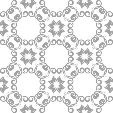 Beyaz arka plan üzerine açık gri çiçek öğe. Tekstil ve duvar kağıtları için seamless modeli