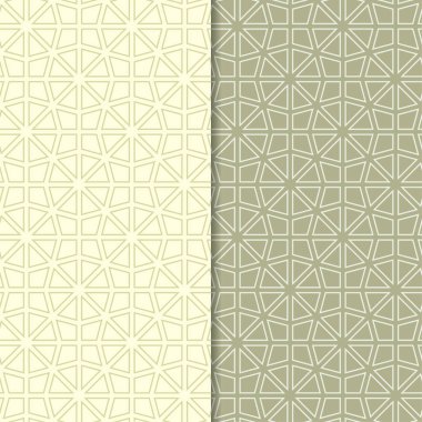 Web, Tekstil ve duvar kağıtları için dikişsiz desen zeytin yeşili geometrik ayarla