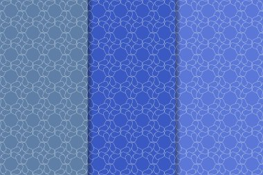 Web, Tekstil ve duvar kağıtları için dikey Dikişsiz desen mavi geometrik dizi