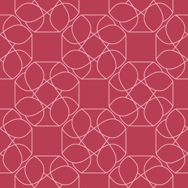 Kırmızı ve soluk pembe geometrik süsleme. Web, Tekstil ve duvar kağıtları için seamless modeli