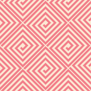 Kırmızı ve bej geometrik süsleme. Web, Tekstil ve duvar kağıtları için seamless modeli