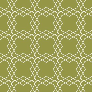 Zeytin yeşili ve beyaz geometrik süsleme. Web, Tekstil ve duvar kağıtları için seamless modeli