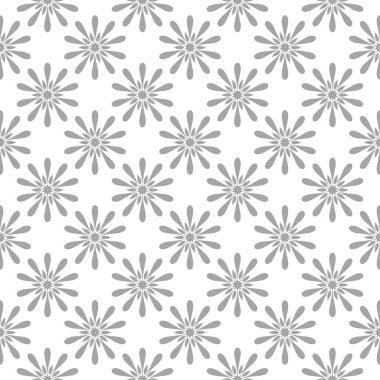 Beyaz arka plan üzerine açık gri çiçek tasarım. Tekstil ve duvar kağıtları için seamless modeli