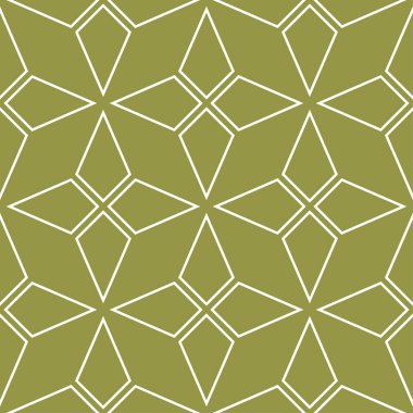 Geometrik süsleme. Zeytin yeşili ve beyaz seamless modeli web, Tekstil ve duvar kağıtları için