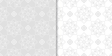 Işık gri çiçek arka planlar. Tekstil ve duvar kağıtları için dikişsiz desen seti