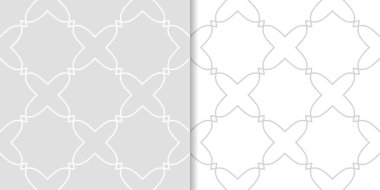 Işık gri geometrik süsler. Web, Tekstil ve duvar kağıtları için dikişsiz desen seti