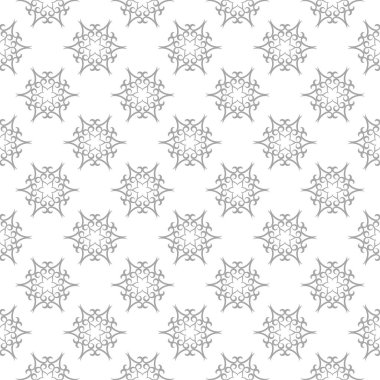 Işık gri ve beyaz çiçek süsleme. Tekstil ve duvar kağıtları için seamless modeli