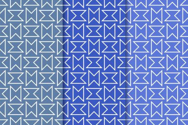 Web, Tekstil ve duvar kağıtları için dikey Dikişsiz desen mavi geometrik dizi