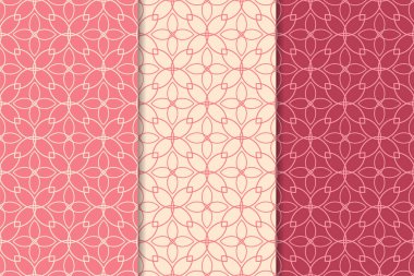 Web, Tekstil ve duvar kağıtları için dikey Dikişsiz desen kiraz kırmızı geometrik dizi