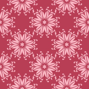 Kırmızı çiçek sorunsuz arka plan. Tekstil ve duvar kağıtları için dekoratif desen