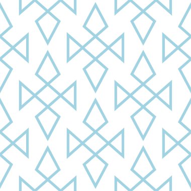 Beyaz ve mavi geometrik süsleme. Web, Tekstil ve duvar kağıtları için seamless modeli