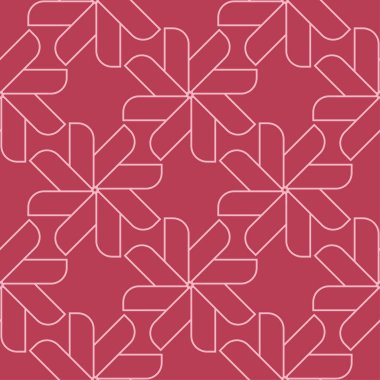 Kırmızı ve soluk pembe geometrik süsleme. Web, Tekstil ve duvar kağıtları için seamless modeli