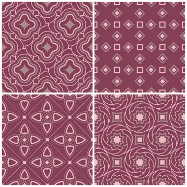 Menekşe sorunsuz arka plan duvar kağıtları, Tekstil ve kumaş için geometrik desenlerle ayarla