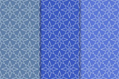 Web, Tekstil ve duvar kağıtları için dikey Dikişsiz desen mavi geometrik dizi