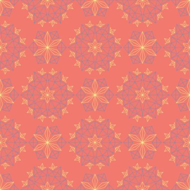 Çiçek kırmızı seamless modeli. Parlak renkli arka plan ile sarı ve mavi çiçek öğeleri