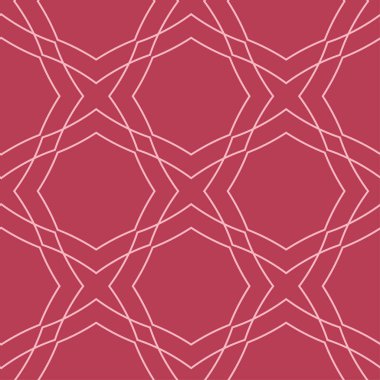 Kırmızı ve soluk pembe geometrik süsleme. Web, Tekstil ve duvar kağıtları için seamless modeli