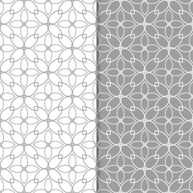 Web, Tekstil ve duvar kağıtları için dikişsiz desen gri ve beyaz geometrik dizi