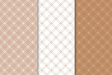 Kahverengi ve beyaz geometrik Dikişsiz desen web, Tekstil ve duvar kağıtları için