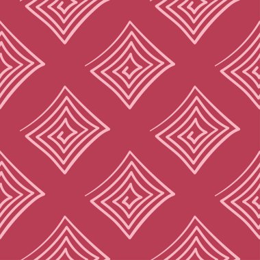 Kırmızı geometrik süsleme. Web, Tekstil ve duvar kağıtları için seamless modeli