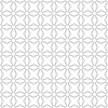 Beyaz arka planda gri geometrik süsleme. Web, Tekstil ve duvar kağıtları için seamless modeli