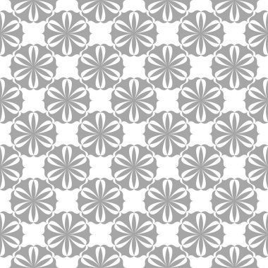 Beyaz arka plan üzerine açık gri çiçek tasarım. Tekstil ve duvar kağıtları için seamless modeli