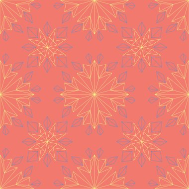 Çiçek kırmızı seamless modeli. Parlak renkli arka plan ile sarı ve mavi çiçek öğeleri