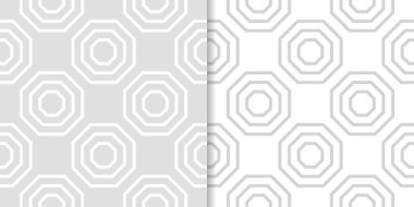 Açık gri geometrik yazdırır. Web, Tekstil ve duvar kağıtları için dikişsiz desen seti