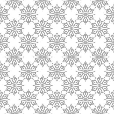 Beyaz arka plan üzerine açık gri çiçek süsleme. Tekstil ve duvar kağıtları için seamless modeli