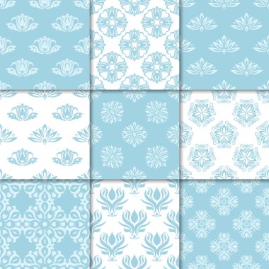 Lacivert seamless modeli ile çiçek arka planlar. Duvar kağıtları ve Tekstil için tasarımlar